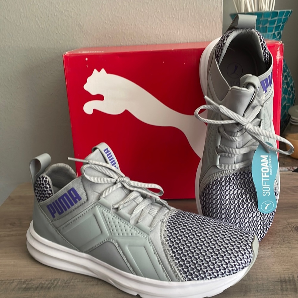 PUMA Enzo Shift Cross Trainer - In Quarry & Electric Purple